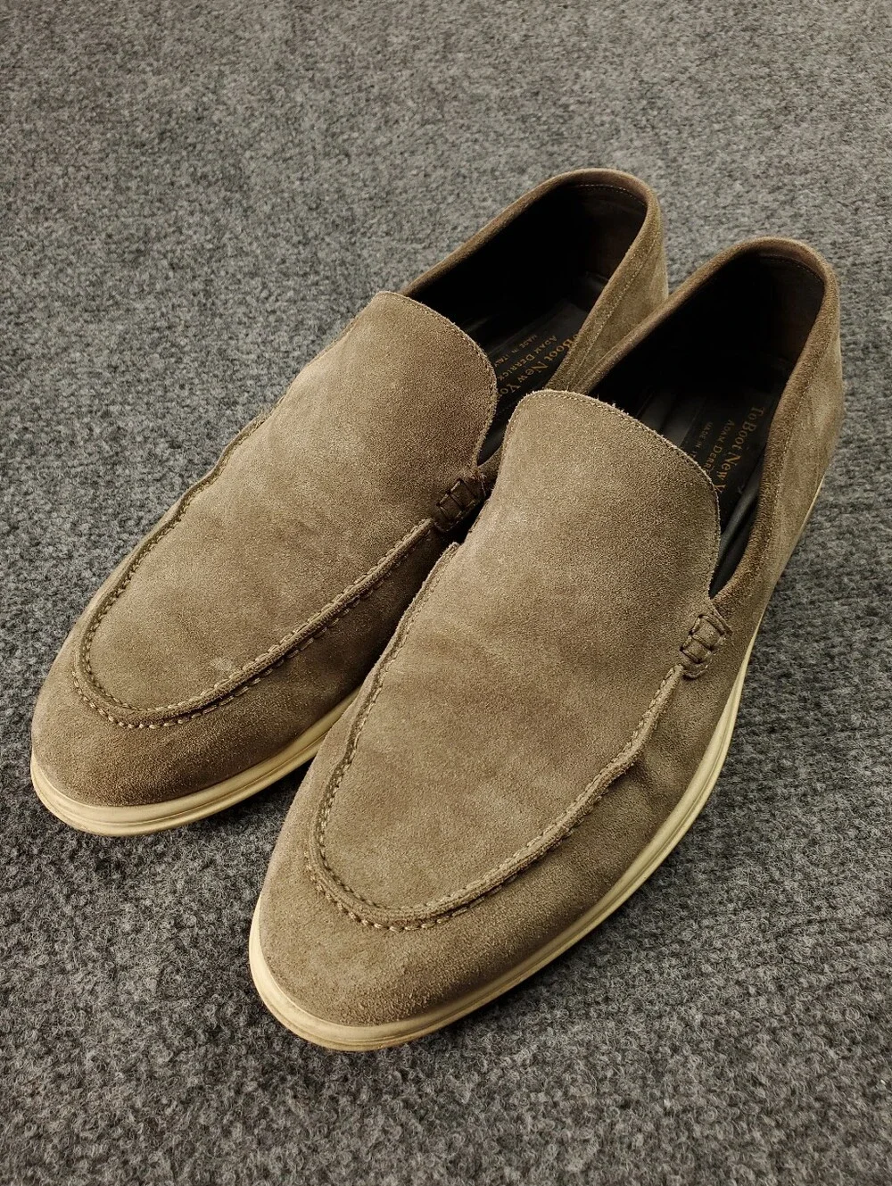 To Boot New York Adam Derrick Venetian Loafer 11.5 Suede Taupe Italy Slip On 540